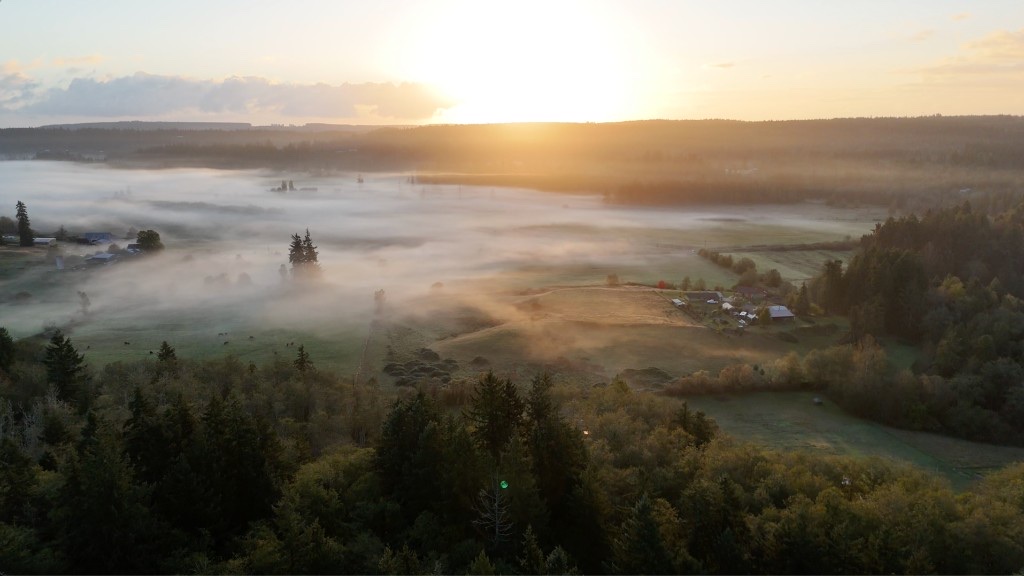 Sunrise fog over Center Valley from Blue Mountain Retreat