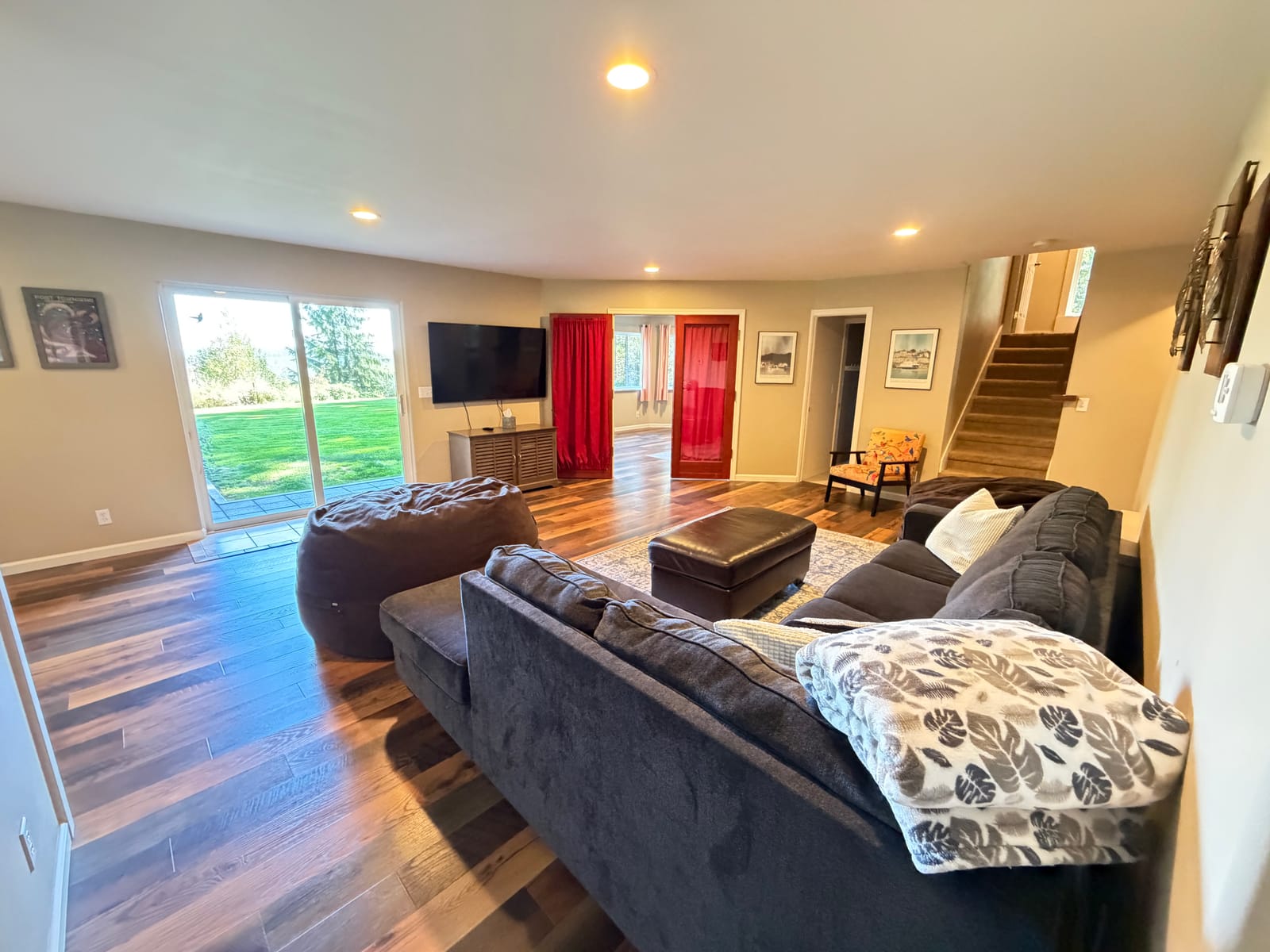 Lower-level TV room